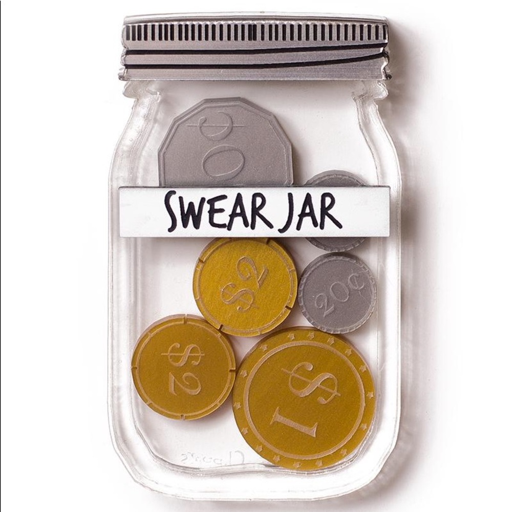 Martinis & Slippers Swear Jar brooch (Australian)